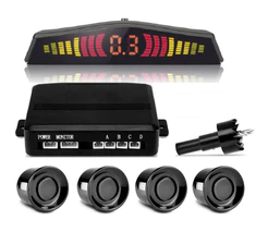 Kit Sensor automotivo Estacionamento Ré 4 Pontos traseira Preto prata branco vermelho Azul Grafite