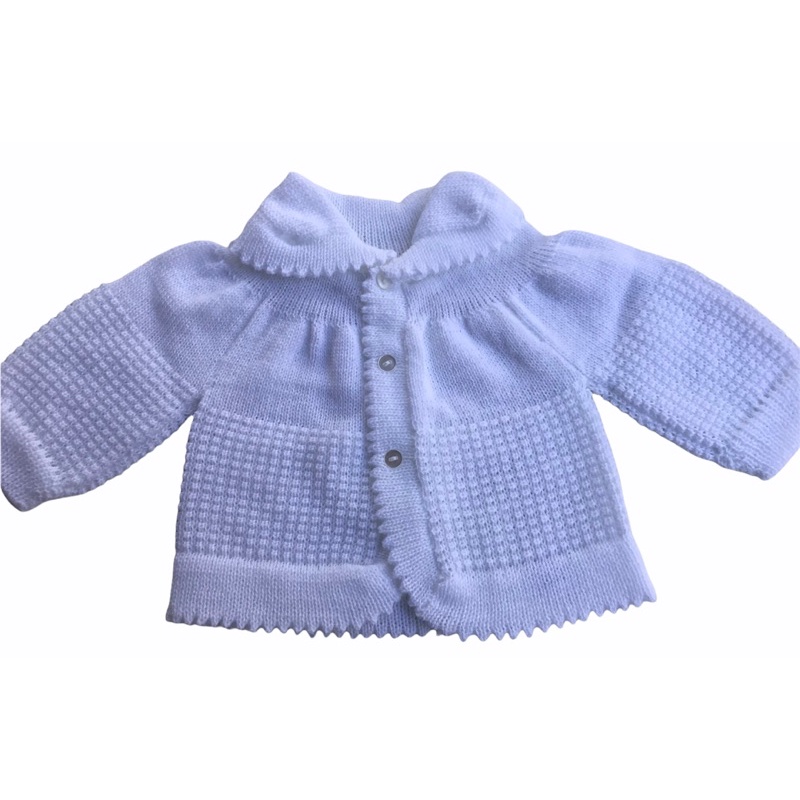 Casaco com Gola Branco Bebê Tricô Menino Menina em Oferta na Shopee