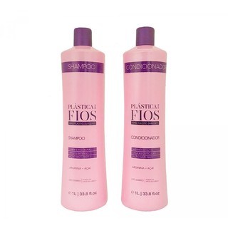 Kit Plástica dos Fios Shampoo 1 litro e Condicionador 1 litro