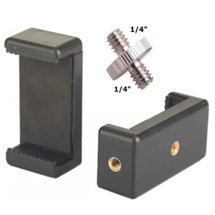 Suporte Celular Clip Parafuso Rosca 1/4 Tripé Ring Light