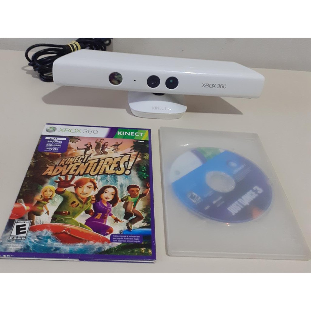 Sensor Kinect Branco Xbox 360 + 2 Jogos De Brinde - Desconto no Preço