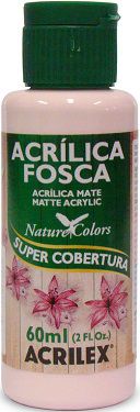 Tinta Acrílica Fosca Rosa Bebê - 813 - 60ml - Indicada para Artesanato - Tinta acrilica para Madeira, Papel, Cerâmica, I