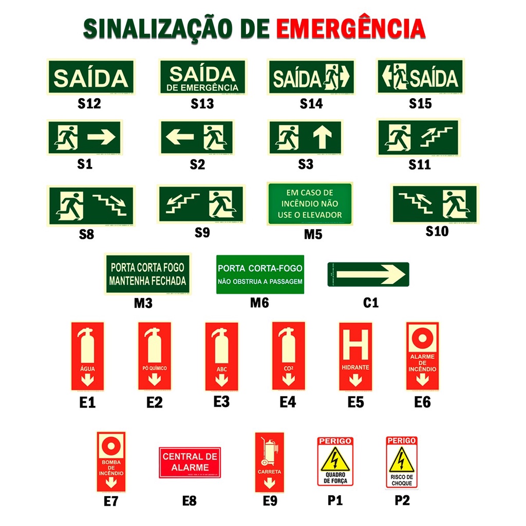 Kit 8 Placas Sinaliza o De Emerg ncia Fotoluminescente Shopee Brasil