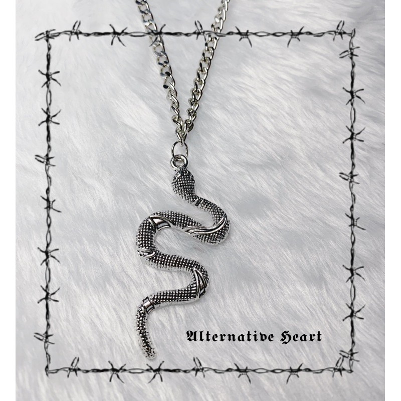 Orecchini Pendenti A Goccia Serpente In Metallo Silver Plated, Fatti A Mano, Stile Goth Punk
