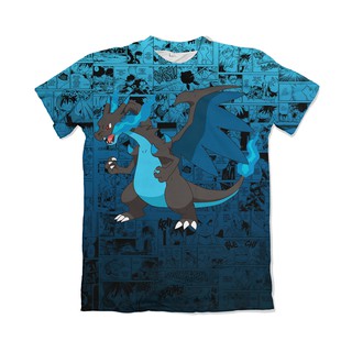Camiseta Mega Charizard X Anime Pokémon