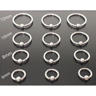 Piercing Captive Argola Aço Cirúrgico Helix Conch Tragus Rook Prata 6mm 8mm 10mm 12mm Não - não descasca e não empretece
