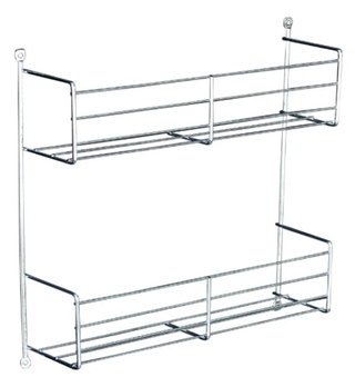 Cesto Porta Condimentos Temperos Duplo Aramado Cromado