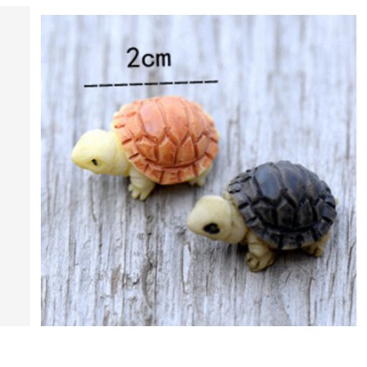 2 Mini Tartarugas Miniatura 2cm p/ Mini Jardim de Fadas Bonsai Maquete Brinquedo enfeite decoração Mini de Resina