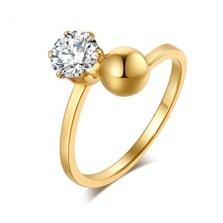 Anéis De Aço Inoxidável Para As Mulheres Banhado A Pérola E Cubic Zirconia Moda Jóias Por Atacado