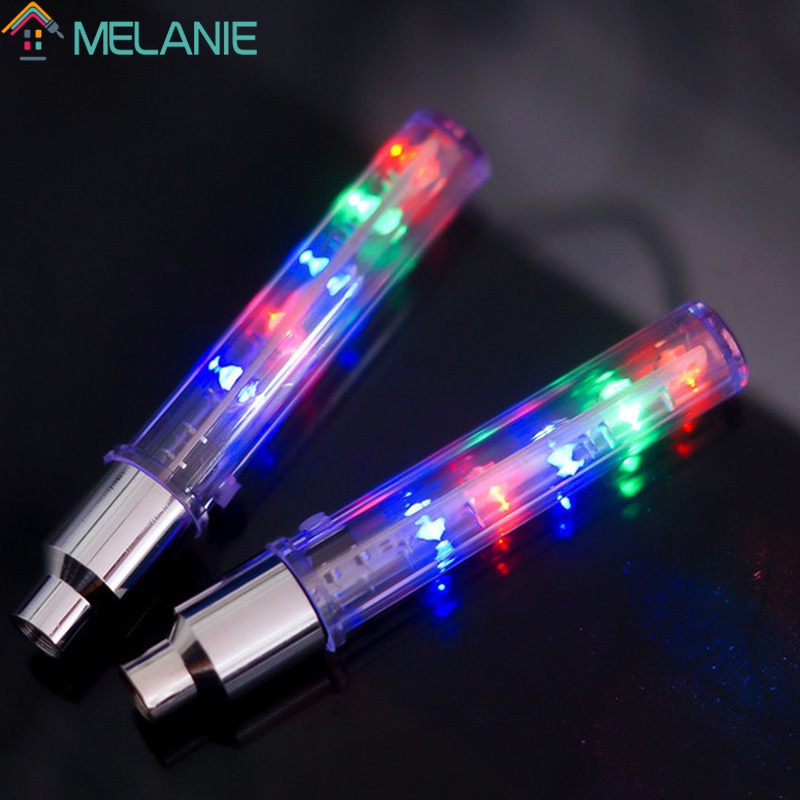 1 Pc 5 Botão LED Alimentado Por Bateria À Prova De Chuva Válvula Luzes/Bicicleta Segurança Aviso Neon Bico De Gás MTB Estrada Montanha Lâmpada/Ciclismo Acessórios Da Motocicleta