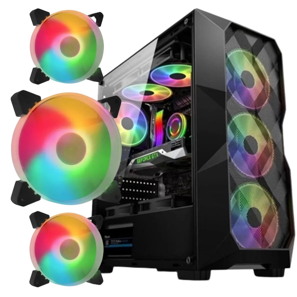 Cooler Fan Rgb 120mm Pc Gamer Fan Gabinete 3+4pinos Kcool - Escorrega o ...