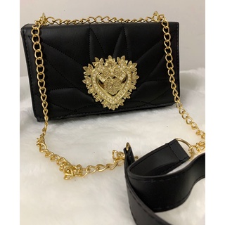 Bolsa Feminina Transversal DG Bordada Coração.