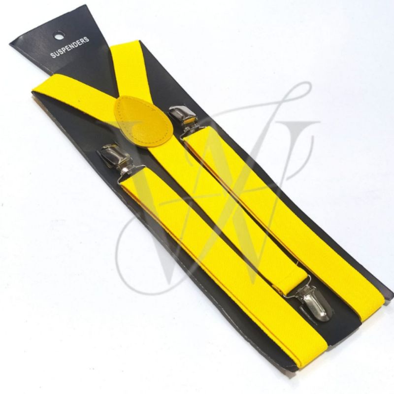 Suspensório Amarelo Adulto Tamanho Ajustável 2,5cm
