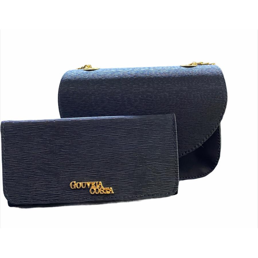 Kit Bolsa Feminina Modelo Baú e Carteira Feminina