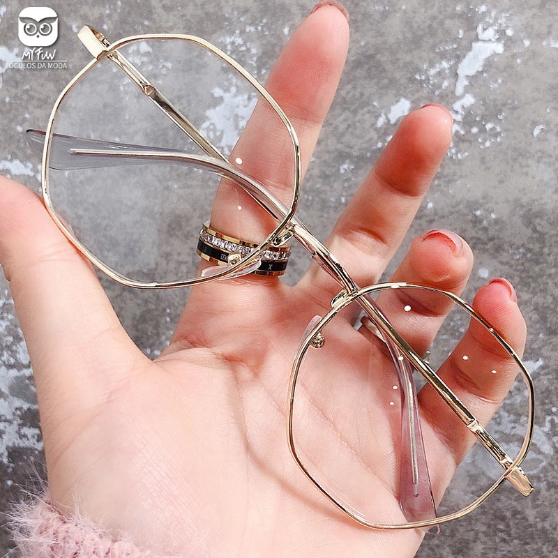 Óculos Octogonais De Descanso Anti-luz Azul Feminino | Shopee Brasil