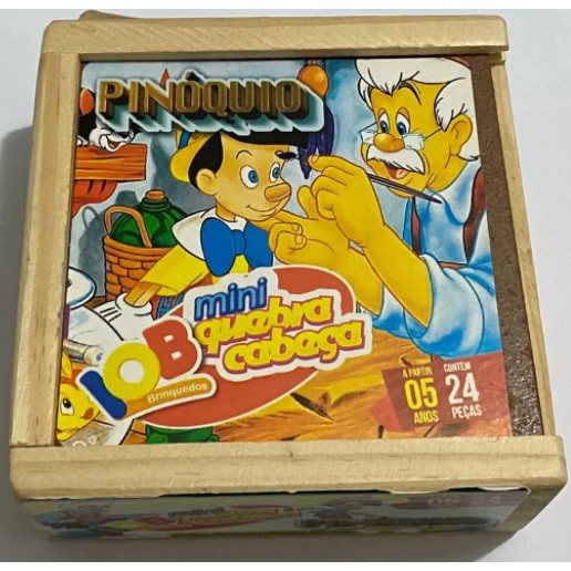 Quebra Cabeça Pinóquio Brinquedo Educativo Jogo Pedagógico Caixa de Madeira