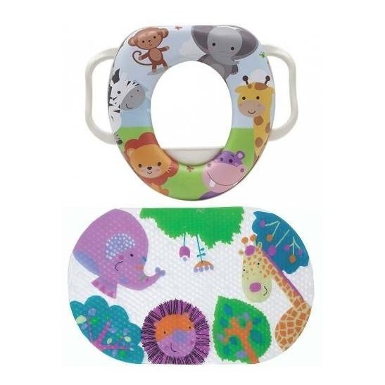 Tapete Antiderrapante Para Banho + Assento Redutor Infantil