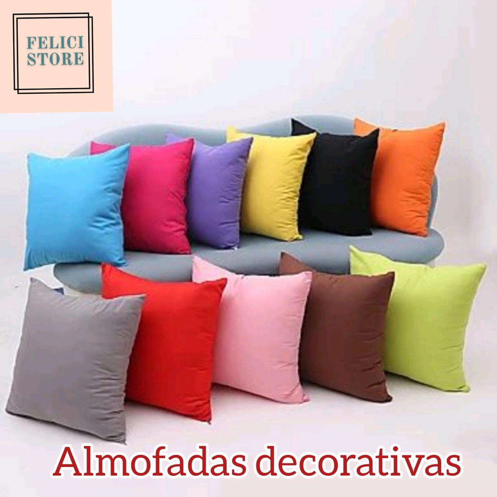 Almofada cheias 30x30 cm colorida pequena decorativa diversas cores para  sofá cama poltrona | Shopee Brasil