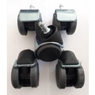 RODIZIO PARA CADEIRA DE ESCRITÓRIO CROMADO RODA DE POLIURETANO GRAFITE KIT S90 A MF ATÉ 160 KGS