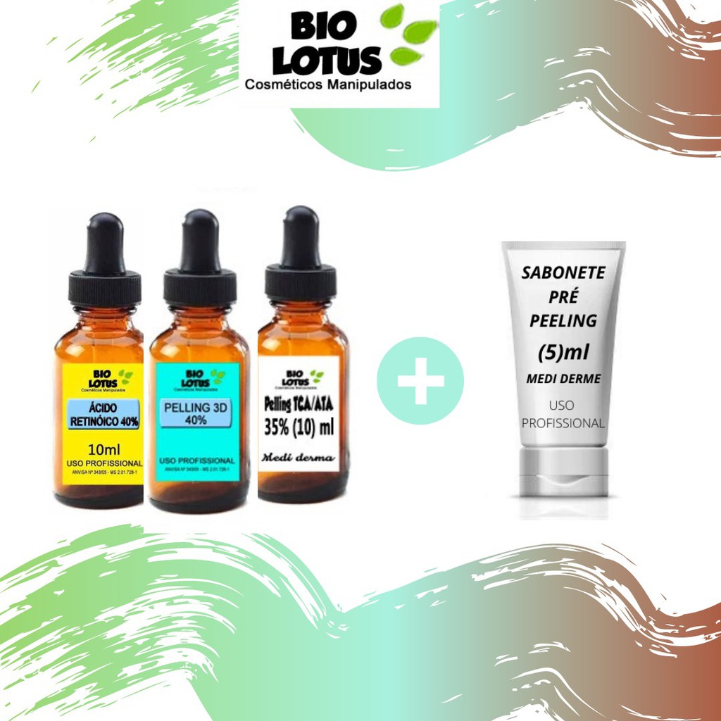 Peeling 3D PELE DE PORCELANA (ácido retinóico 40% +Peling 3D + tca 5ML 35%) SABONETE