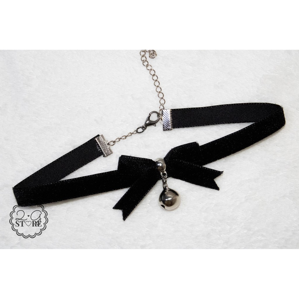 ♡ Choker Anju Maaka ♡ - Choker de Veludo com Laço e Guizo - Veludo Laço Guizo Barulho 2GStore_UwU