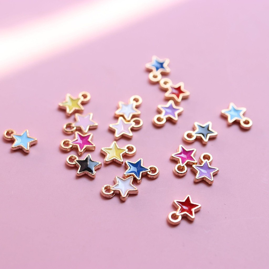 Jianzai Cute Alloy Small Star Charm Acessórios de Charme Pequeno Charme Feito à Mão Acessórios de Charme Pequeno Charme Feito à Mão Material de Charme Estrela Jóias Feitas à Mão