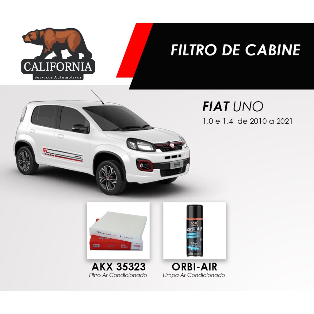 Filtro de Ar Condicionado Cabine Fiat Uno Way Vivace Attractive Economy Sporting