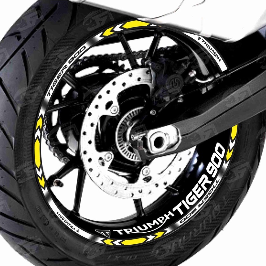 Adesivo Friso Refletivo Roda Moto Triumph Tiger 900 GT PRO Tiger 900 Rally PRO + Adesivos Internos M01 amarelo