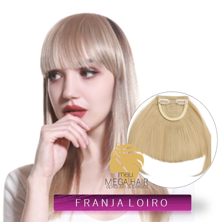 Franja Aplique Loiro Tic Tac Idêntico Humano Premium Beauty Premium Cabelo Premium