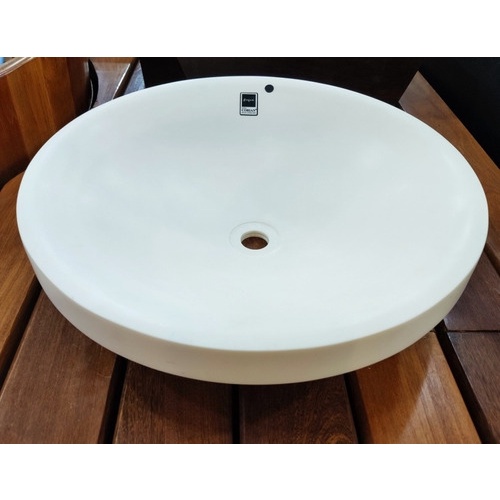 Cuba De Apoio Redonda Branca Corian 44cm