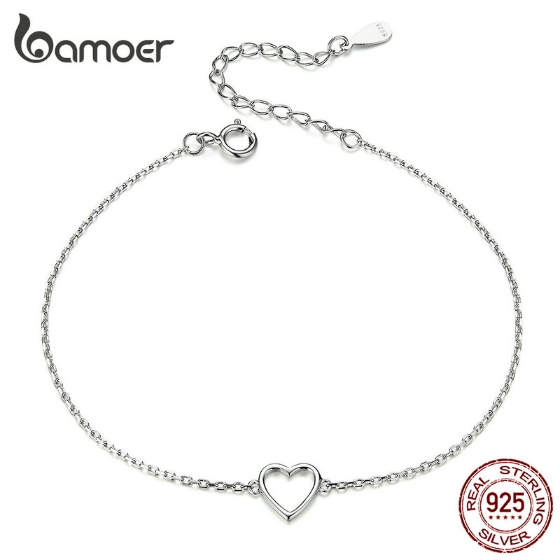 Bamoer Jóias Femininas Em Prata Esterlina 925 Com Formato De Amor SCB159 em Oferta na Shopee