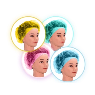 Touca Plástica Descartável Para Banho Pacote C/ 100 Unidades ( SELECIONE COR E QUANTIDADE ) em Oferta na Shopee