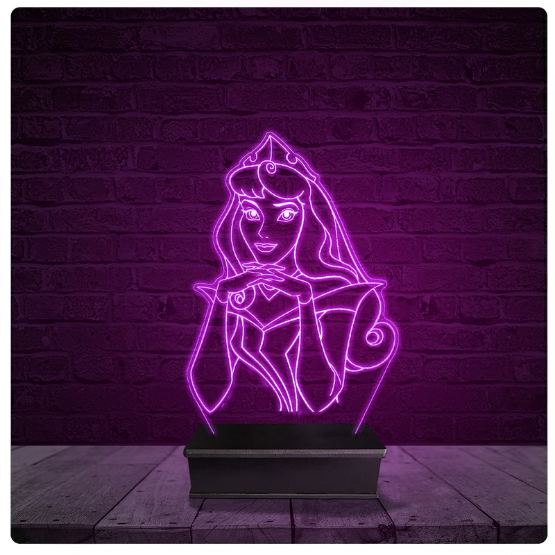 Luminária e Abajur Acrílico Led Disney Princesa Cinderela 26