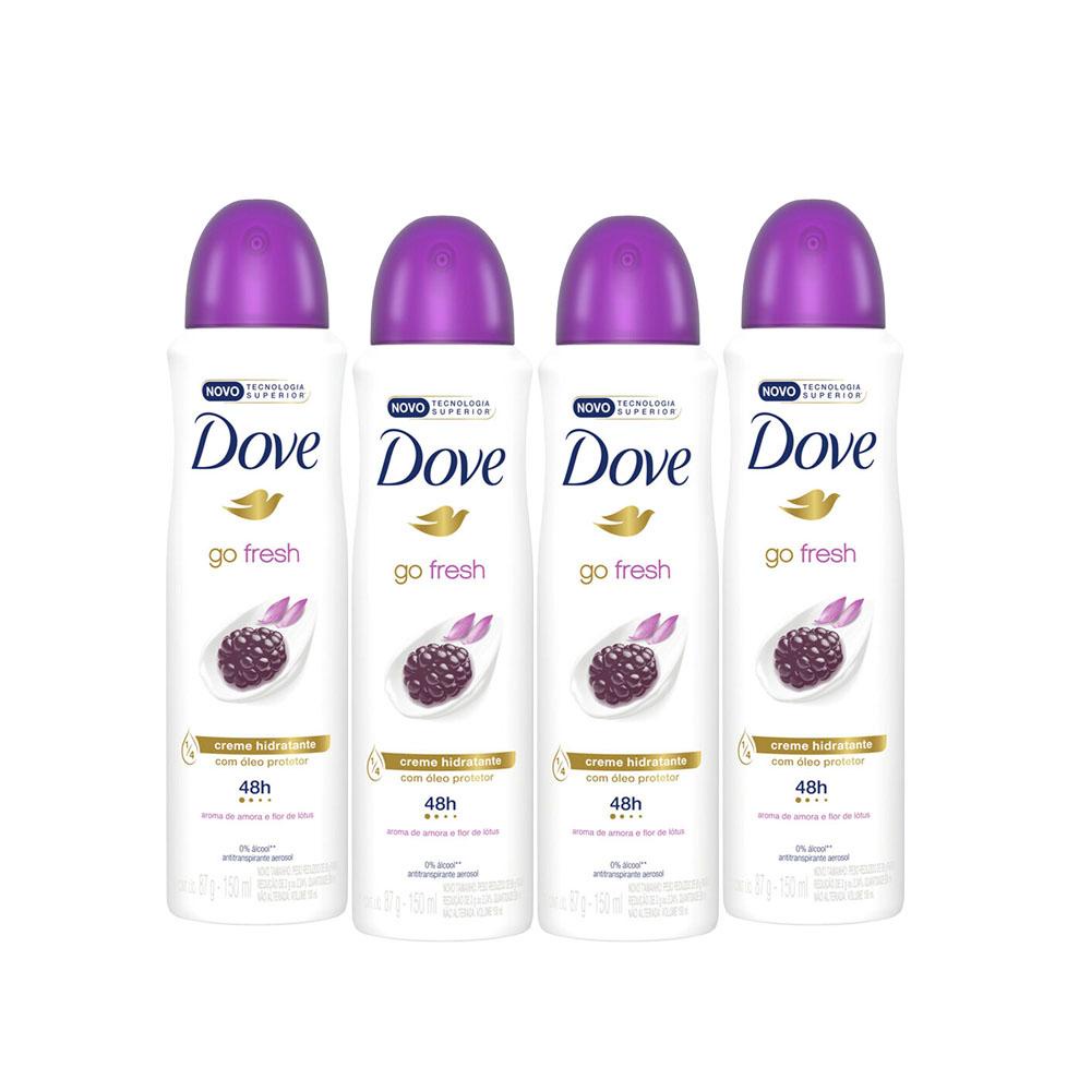 Kit 4 Desodorantes Dove Nutritive Secrets Antitranspirante Aerossol Lavanda e Flores Brancas 150ml em Oferta na Shopee