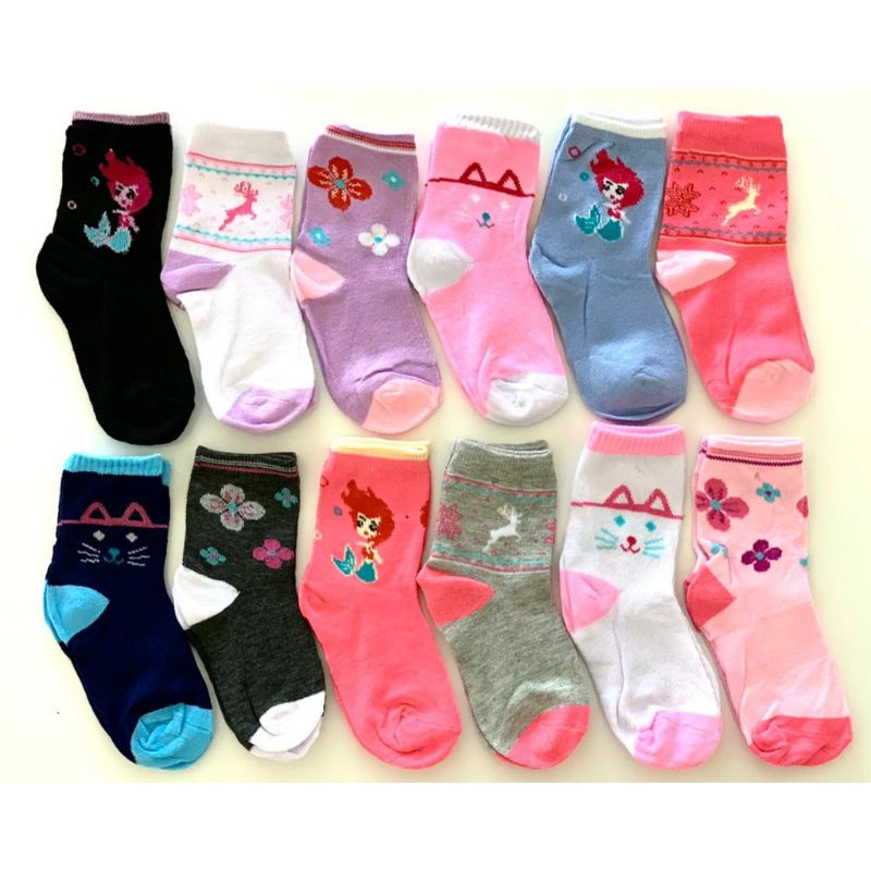 Kit 6/12 Pares de Meia Feminina Infantil Menina