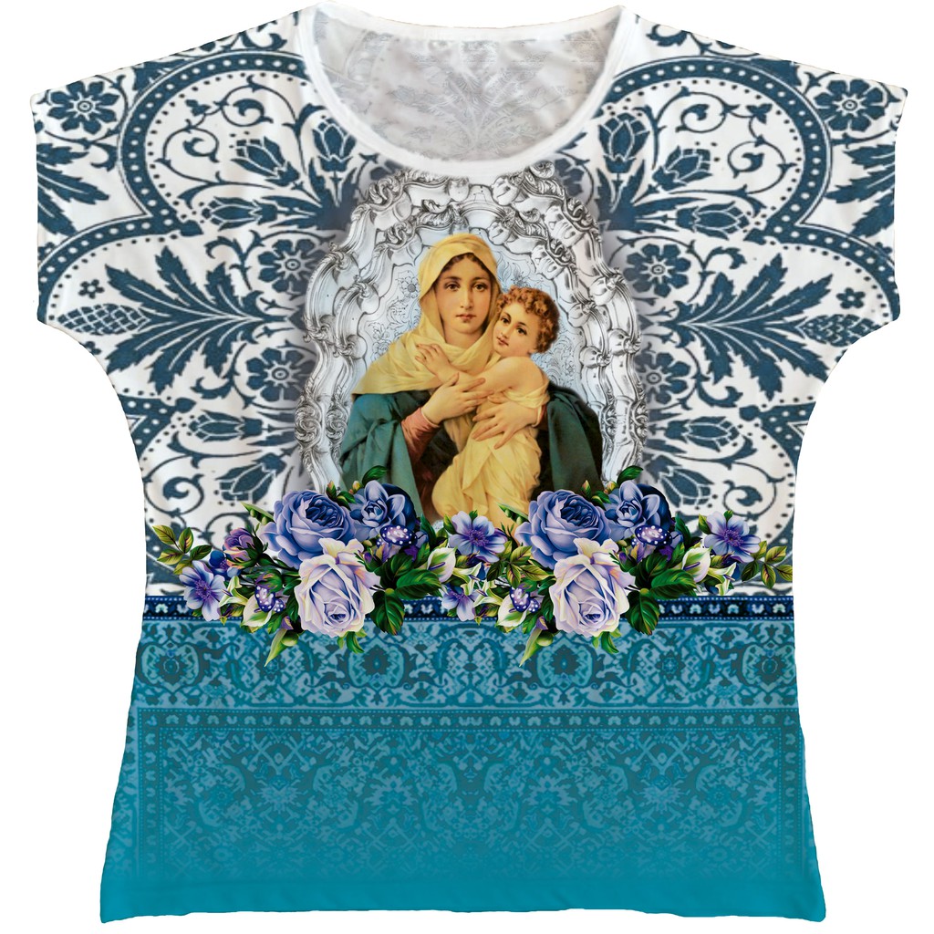 Blusa Mãe Rainha Rainha do Brasil bata azul