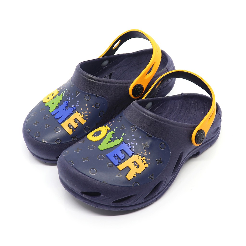 Babuche Sandália Chinelo Papete Infantil Plugt Menino Jogo Game Over Azul Marinho Laranja - Baby & Kids Fashion