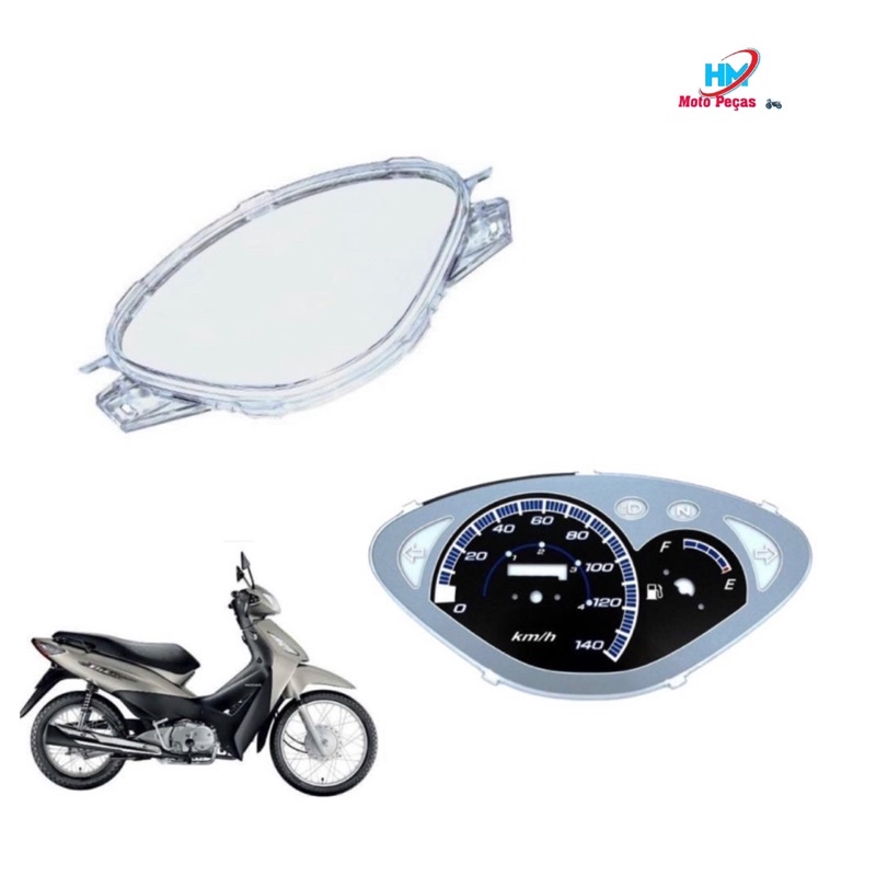 Mostrador Painel + Lente visor painel HONDA Biz 125 2006 a 2008