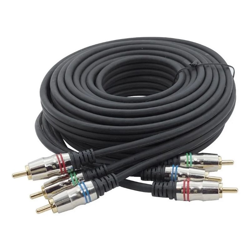 Cabo 3rca Profissional Áudio E Vídeo Componente Reforçado