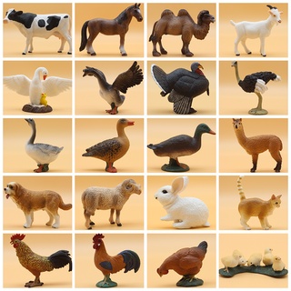 Modelo De Simulação Aves Corte Cachorro De Galinha Grande Ovelha De Búfalo Peru Vaca Cavalo Camelo Ganso Coelho De Cabra Burro Alpaca Figuras De Ação Animais Figurino Miniatura Brinquedo Infantil Adorável