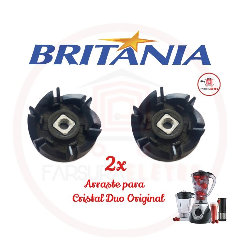 Arraste do Copo 2 Peças Liquidificador Britania Cristal Duo