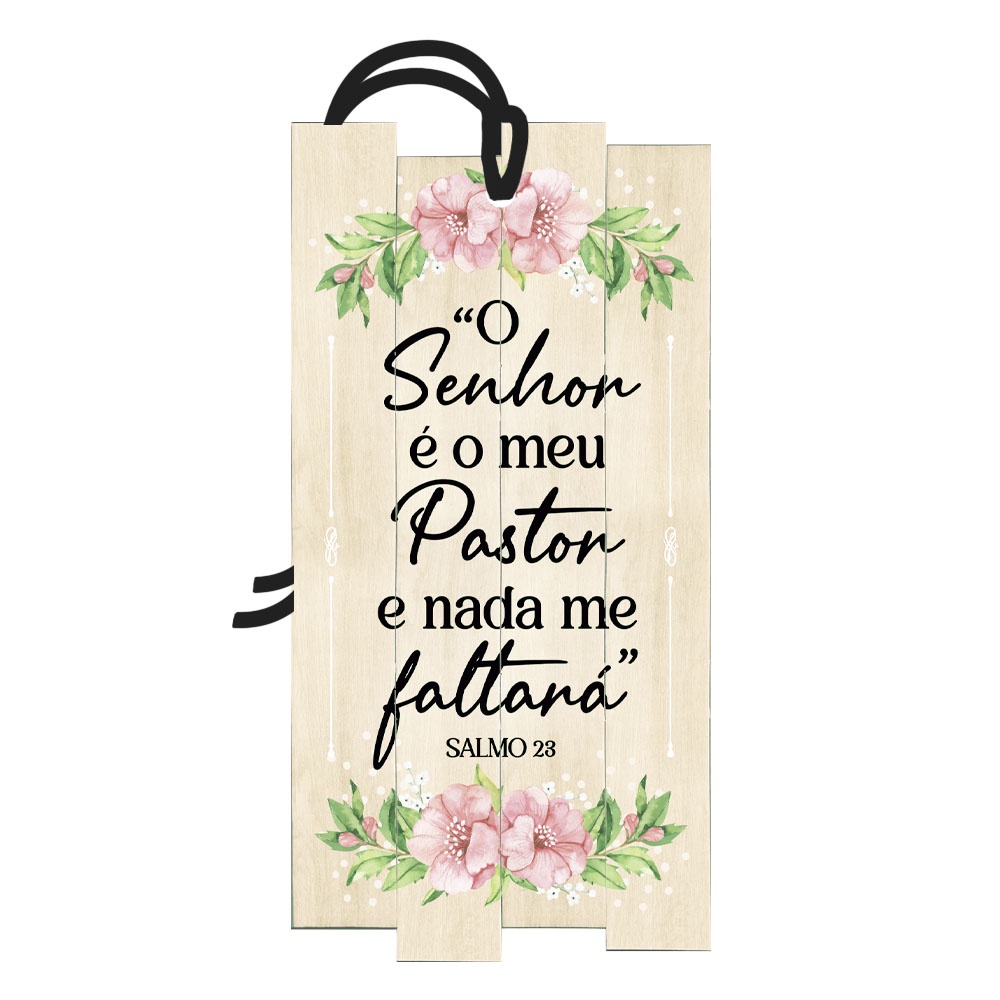 Placa Decorativa Mini 7x14 Tag Decorativa Bíblia Salmo 23
