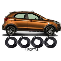 Kit com as 4 Borrachas De Vedação Ford Ka e Fluence 2013 2014 2015 2016 2017