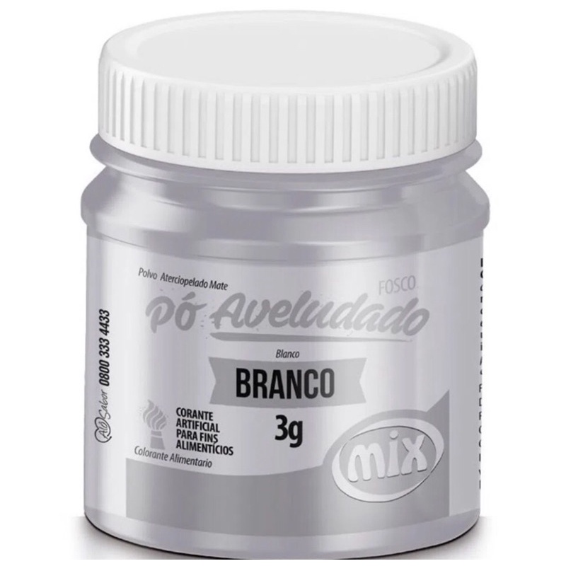 CORANTE PÓ BRANCO MIX 3G AVELUDADO FOSCO PARA DECORAÇÃO.