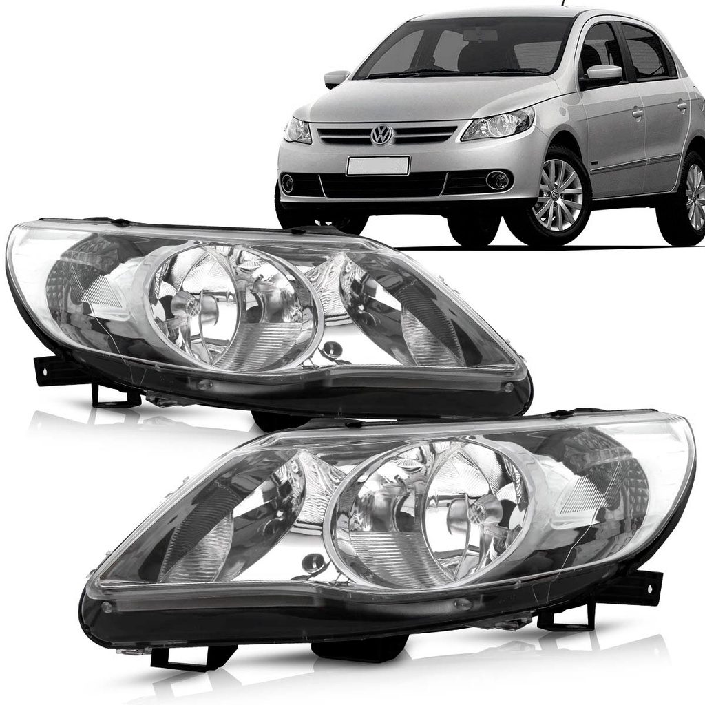 Par Farol Gol Saveiro Voyage G5 2009 2010 2011 2012 Foco Duplo Cromo Onix
