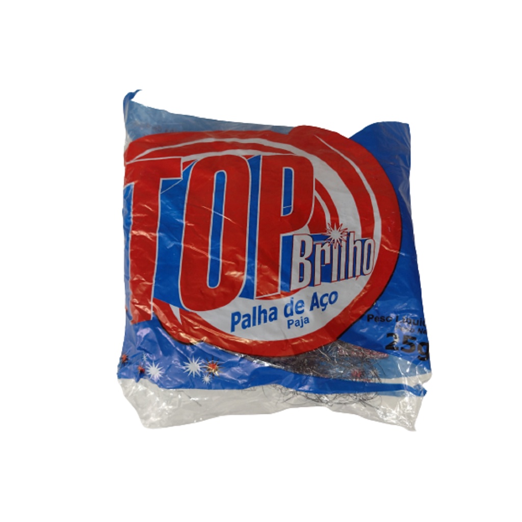 Esponja Palha de aço grossa TOP BRILHO remover ferrugem 25gr