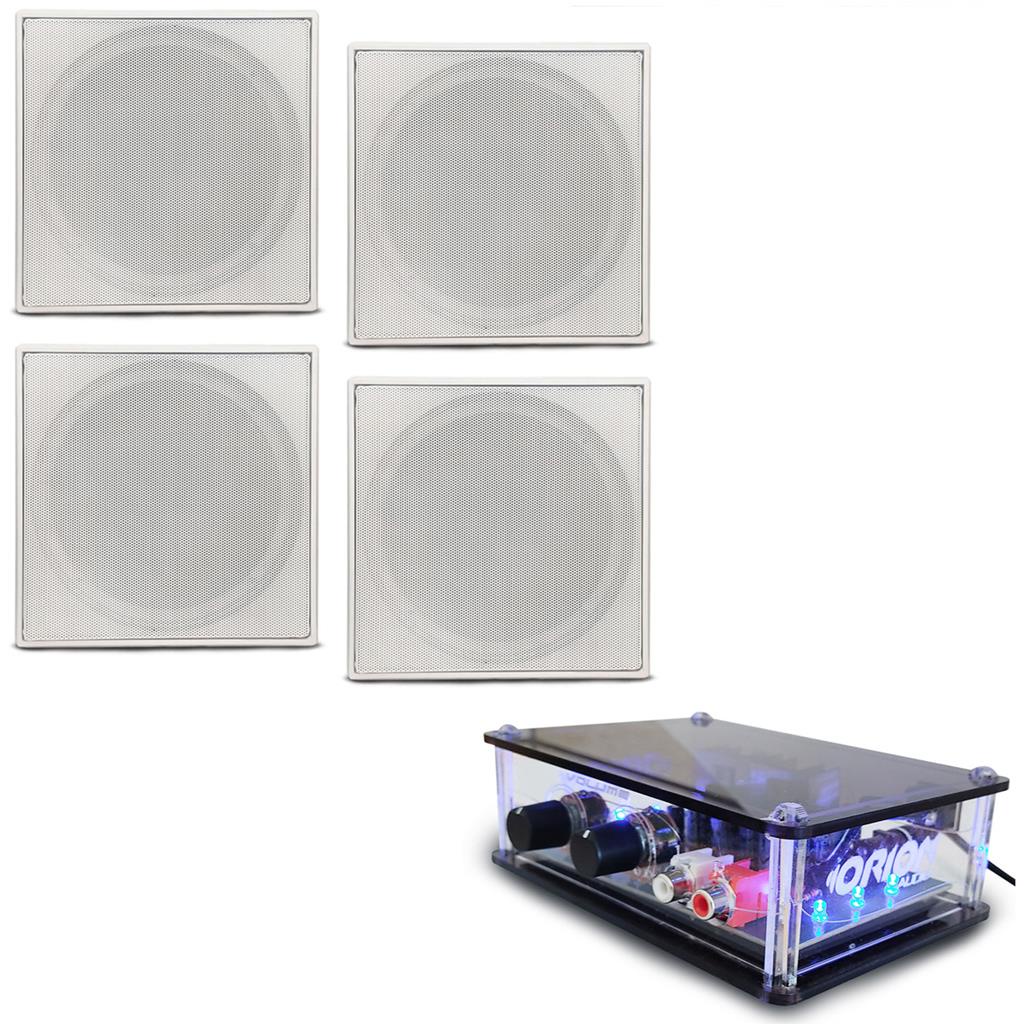 Amplificador  Rca Pc Notebook + 4 Caixa De Teto Som Ambiente em Oferta na Shopee