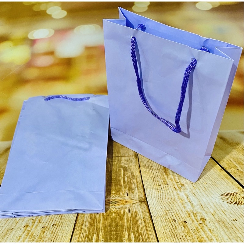 10 Sacolas De Papel violeta candy 23x16x6 cm Presente Bolsa Festa