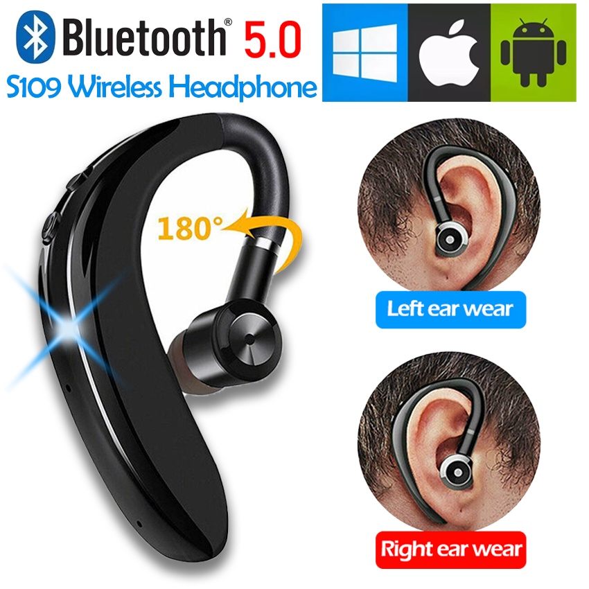S109 Fones De Ouvido Sem Fio Com Microfone Bluetooth 5.0 Motorista Chamada De Negócios Para Todos Os Smartphones