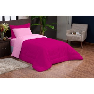 Kit Dupla Face Solteiro 04 Peças Pink Rosa em Oferta na Shopee